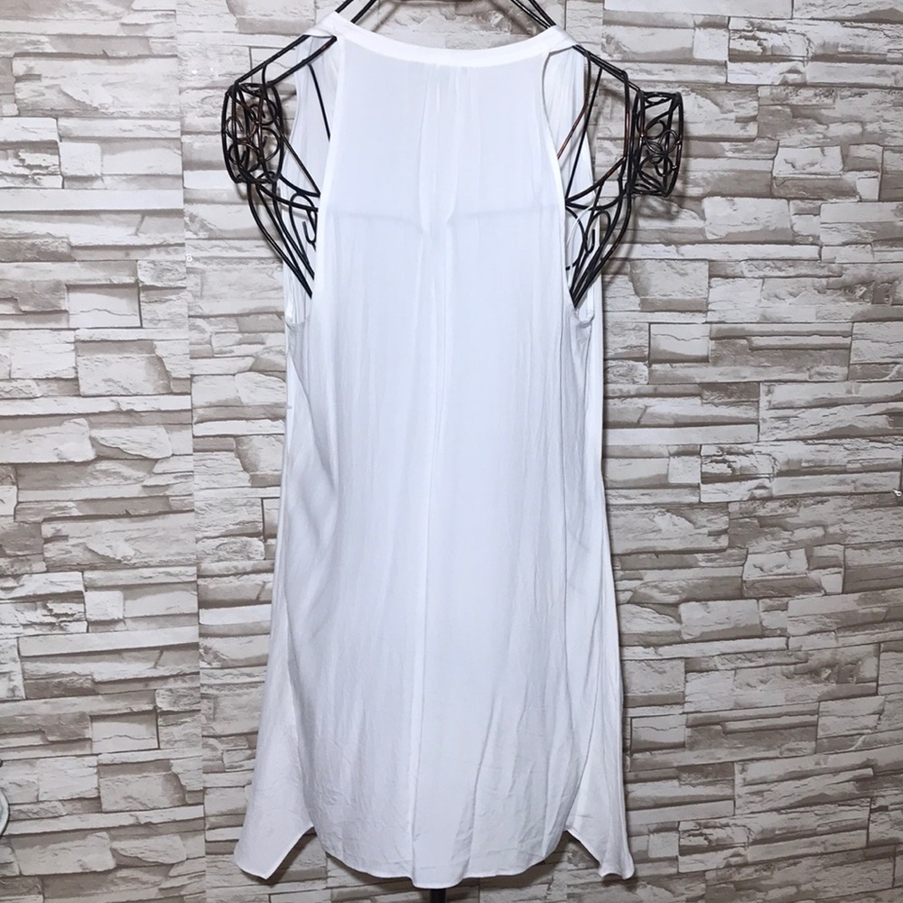 VINCE Large ruffle front silk sleeves tunic /top - Picture 3 of 11